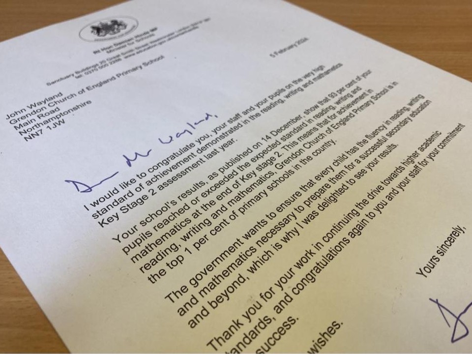 Letter from Dfe Letter from Dfe