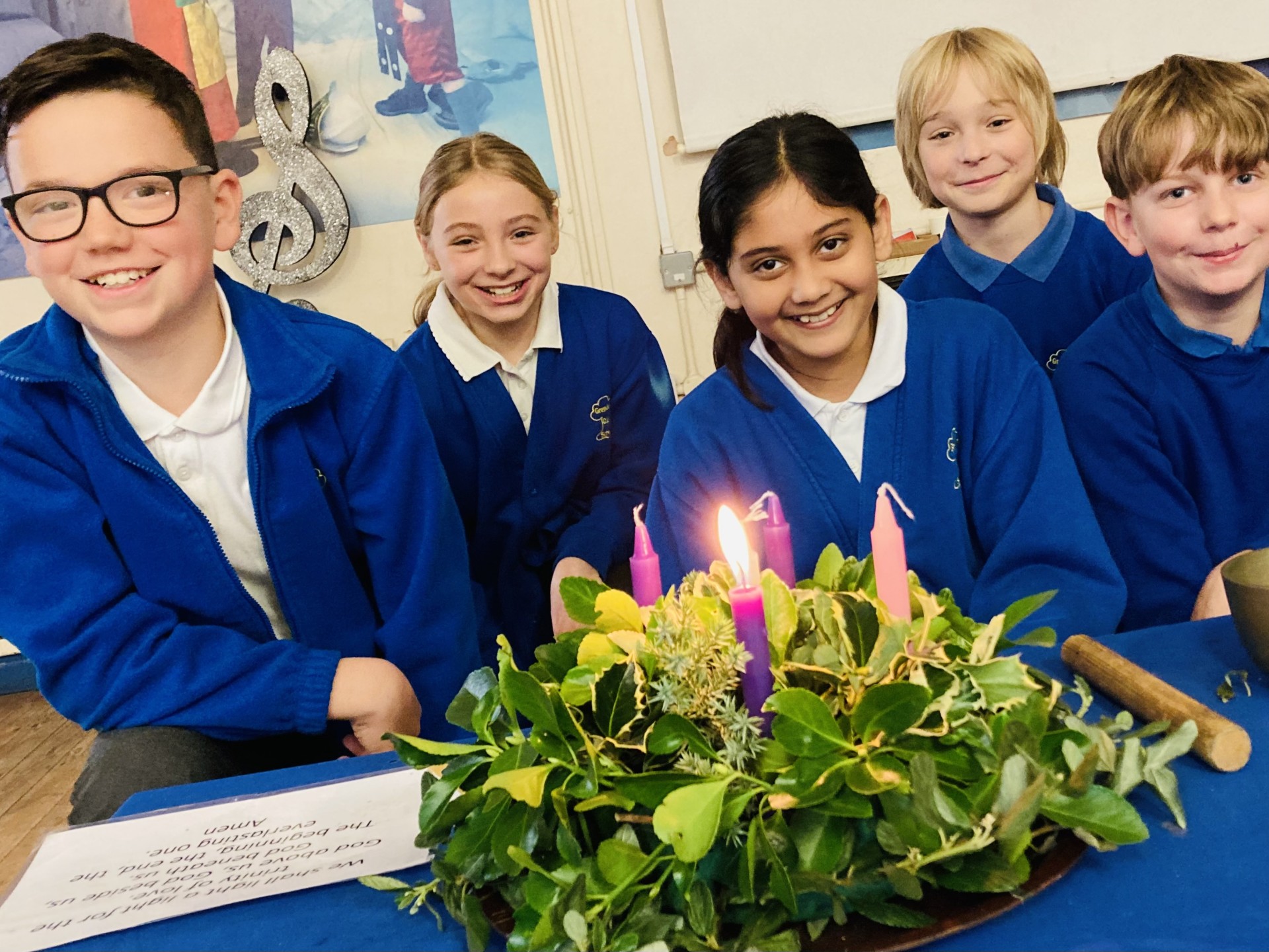 Children with Floral Wreath Children with Floral Wreath